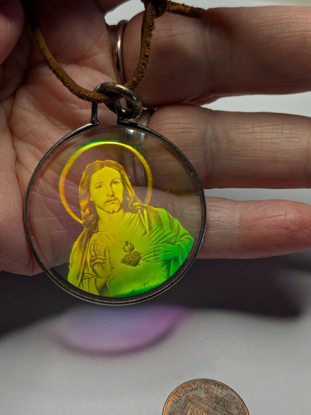 Sacred Heart Hologram Pendant